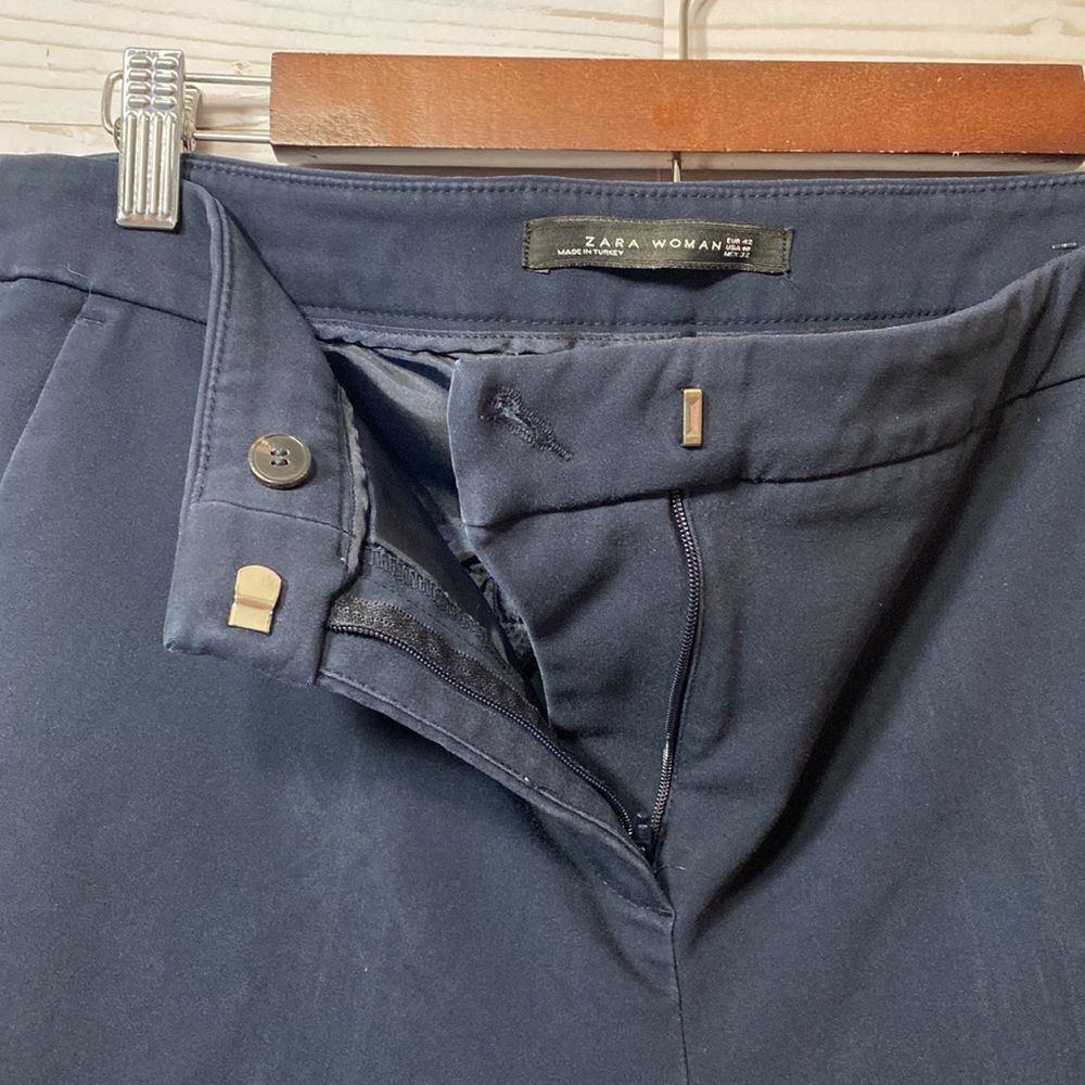 Zara Basic Navy Blue Side Pockets Pants - Picture 10 of 14